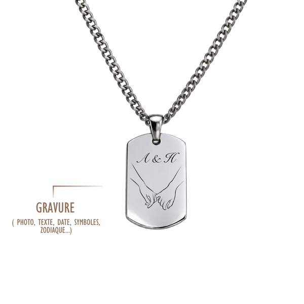 GRAVURE COLLIERS ARGENT COLLIER FLORIAN GRAVURE