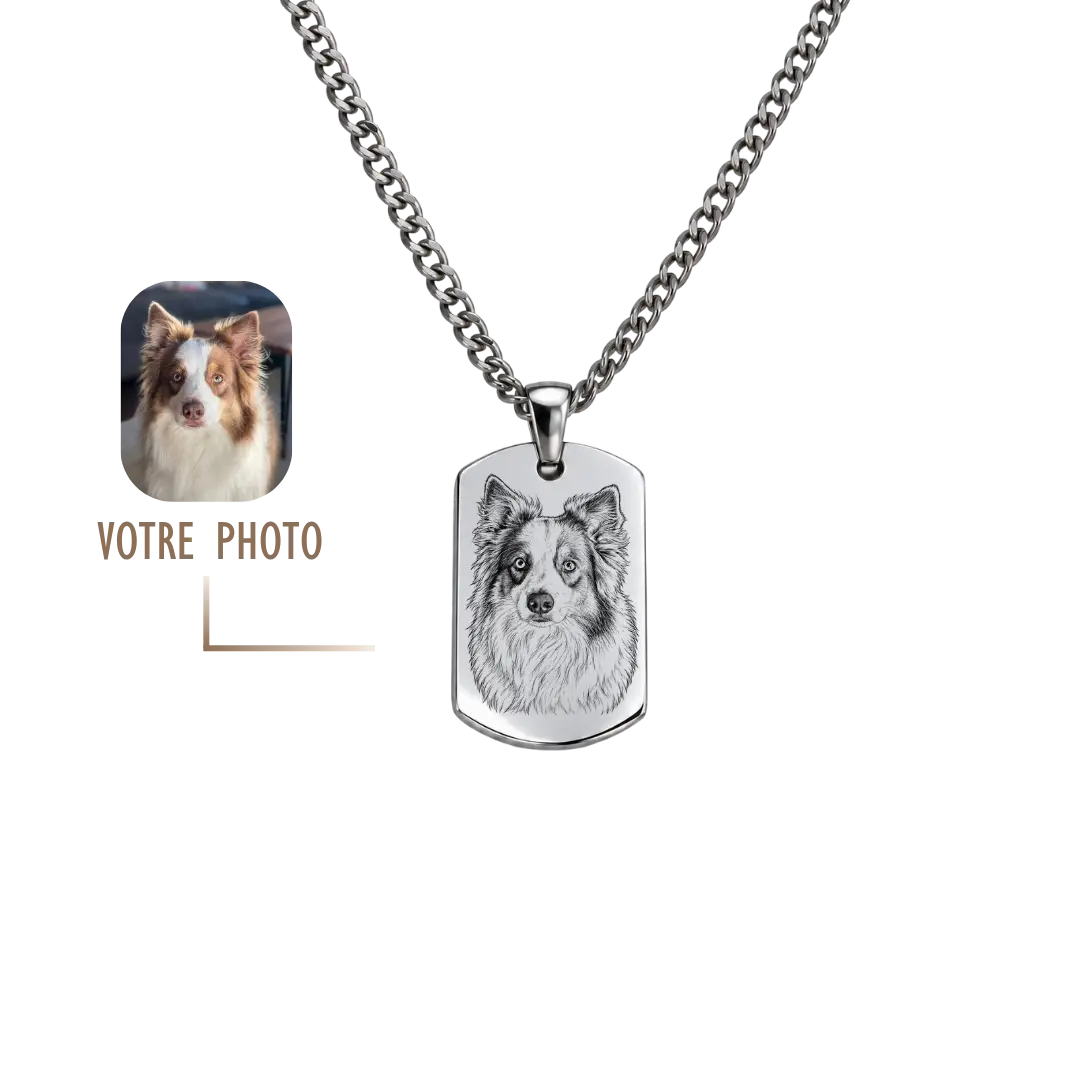 GRAVURE COLLIERS ARGENT COLLIER FLORIAN GRAVURE ( photo)