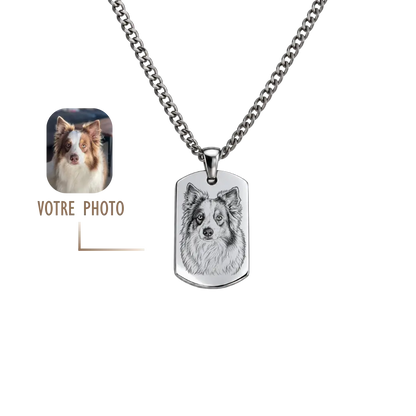 GRAVURE COLLIERS ARGENT COLLIER FLORIAN GRAVURE ( photo)