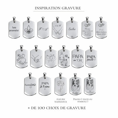 GRAVURE COLLIERS ARGENT COLLIER FLORIAN GRAVURE ( photo)