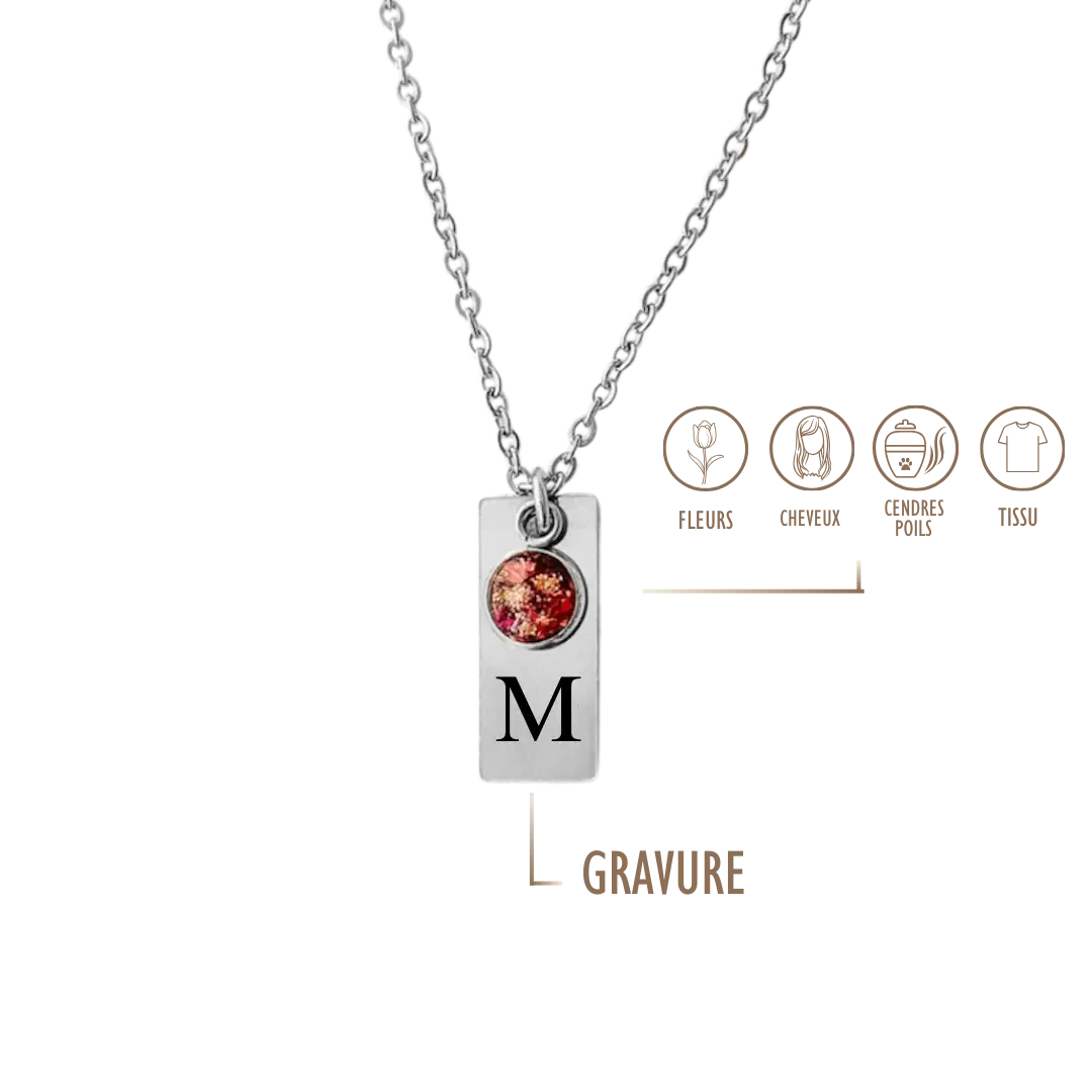 GRAVURE &amp; SOUVENIR COLLIERS Argent COLLIER HOMME - MON SOUVENIR