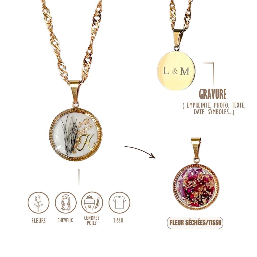 GRAVURE &amp; SOUVENIR COLLIERS DORÉ COLLIER LÙA