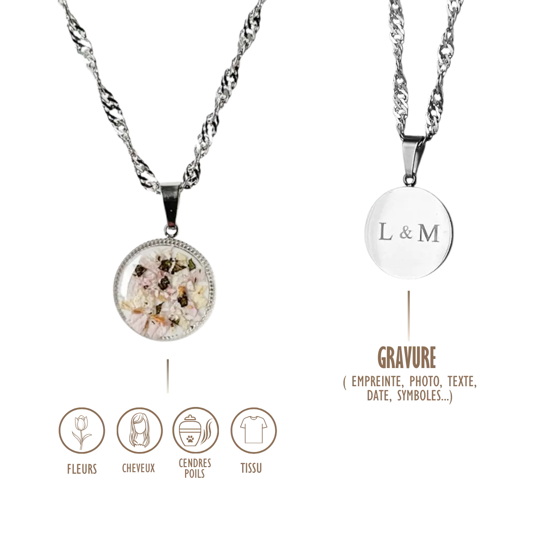 GRAVURE &amp; SOUVENIR COLLIERS ARGENT COLLIER LÙA