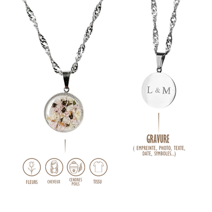 GRAVURE &amp; SOUVENIR COLLIERS ARGENT COLLIER LÙA