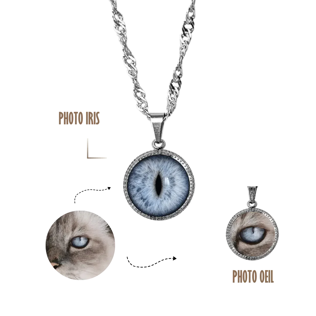 GRAVURE &amp; SOUVENIR COLLIERS ARGENT COLLIER LÙA - PHOTO OEIL/IRIS