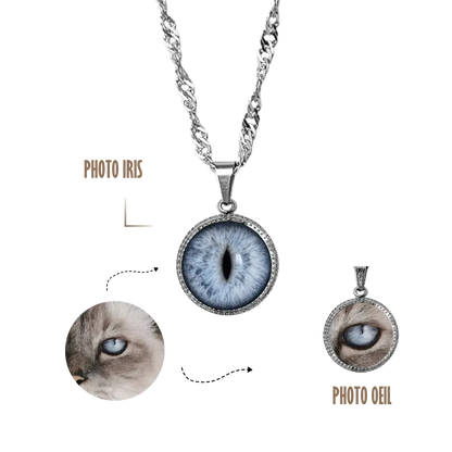 GRAVURE &amp; SOUVENIR COLLIERS ARGENT COLLIER LÙA - PHOTO OEIL/IRIS