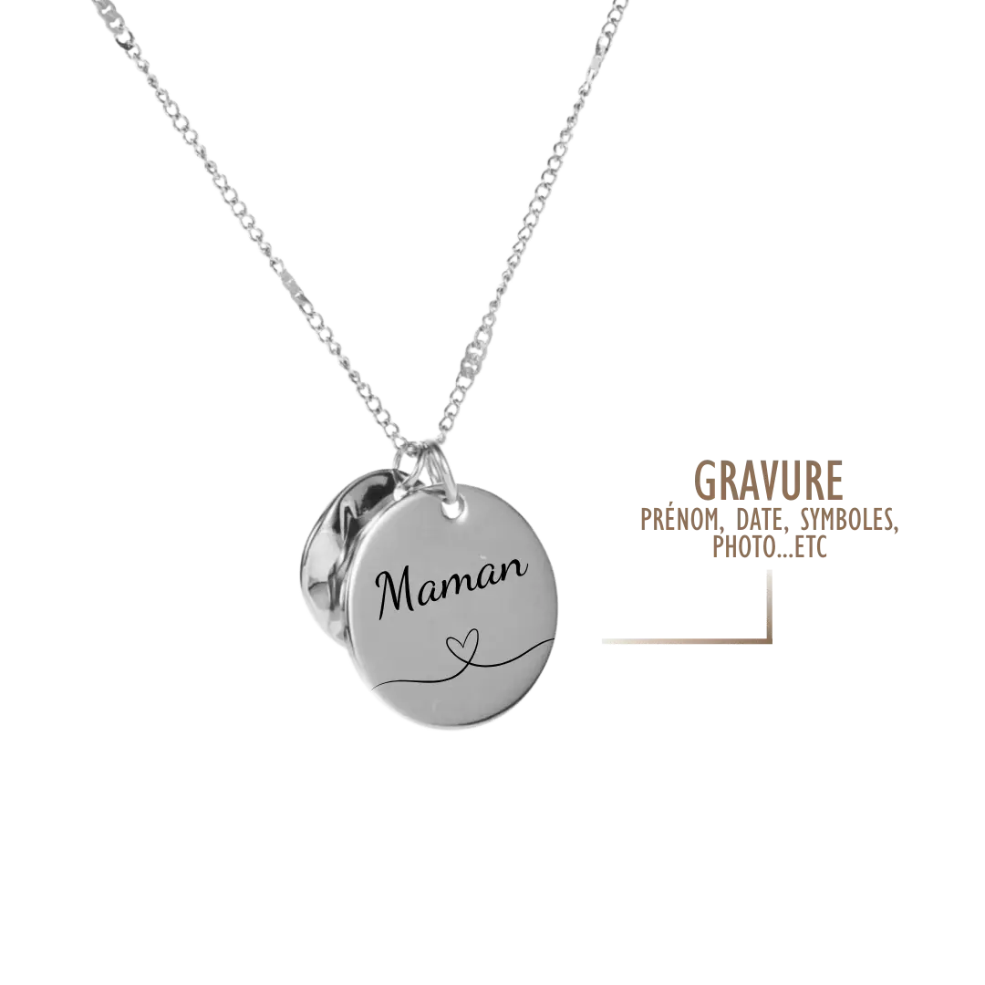 GRAVURE COLLIERS ARGENT COLLIER MÉLINDA