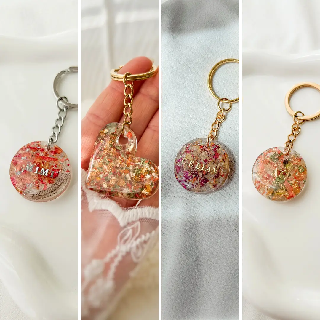 Fleurs séchées - Tissu PORTE-CLÉS PORTE-CLÉS SOUVENIR